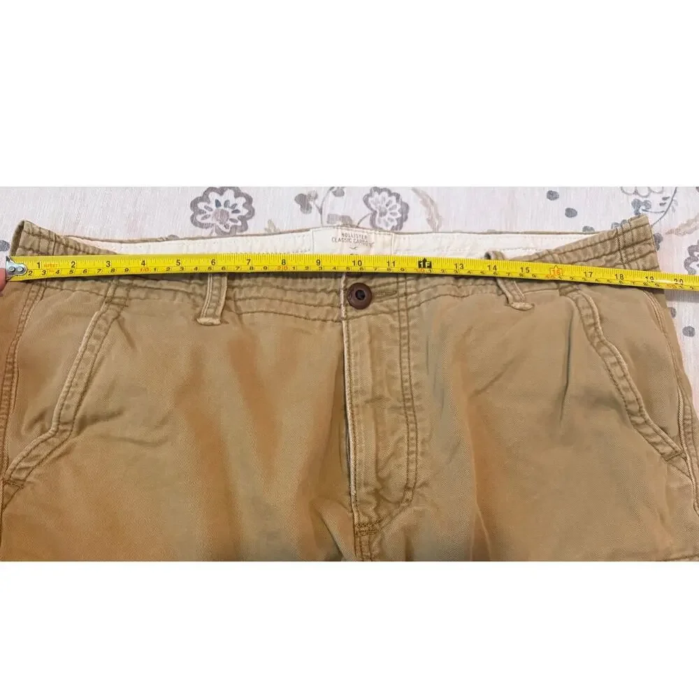 Hollister Mens Cargo Shorts 2PK Size 38 Khaki Heavy Cotton Utility Y2K Gorpcore